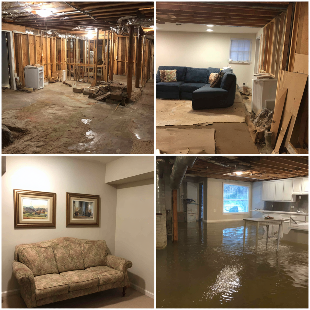 Different types of water damage in residential properties